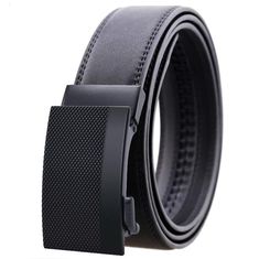 Black Belt & Buckle Leather Mens Adjustable Ratchet Slide Buckle Belt. Pet Gear, Black Leather Belt, Exclusive Gift, Casual Office, Buckle Belt, Black Stainless Steel, Top Grain Leather, Belt Size, Black Belt