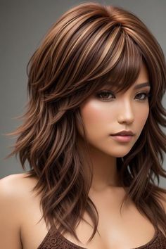 Long Hair and Statement Accessories: Trendy Ideas Shape Haircut, Chestnut Hair, Layered Haircuts For Medium Hair, Medium Layered Hair, Long Hairstyle, Dirty Thirty, Hairstyles For Layered Hair, Trendy Hairstyle, Hair Summer