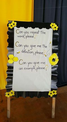 a sign that says can you react the word, please? with flowers on it