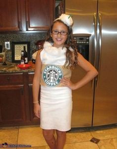 Starbucks More Starbucks Halloween Costume, Starbucks Vanilla Latte, Starbucks Costume, Starbucks Vanilla, Pumpkin Halloween Costume, Hallowen Ideas, Starbucks Halloween, Homemade Costume, Holloween Costume