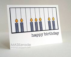 a birthday card with candles on it