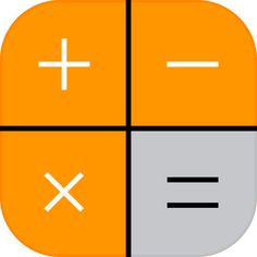 the calculator is orange and grey with white crosses on it's sides