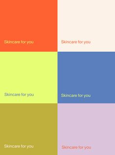 four squares with the words skin care for you, skin care for you and skincare for