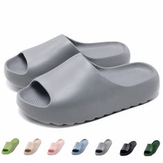 PRICES MAY VARY. 【Super Soft】 This cloud slides use ultra rebound soles to give you a sense of cloud feet, comfortable to wear without hurting your soft instep. 【Ergonomic Design】 The front of this pillow slippers turned up slightly by 15°, the fitting angle balances the pressure to provide your feet with long-lasting support and comfortable. 【Thick Sole】 This clouds slides for women and men use 1.57 inch - 4.0 cm thick sole which can make you taller and keep your feet away from water when showe Thick Sole Sandals, Pillow Slippers, Cloud Slides, Kids Pillow, Shower Shoes, Waterproof Bathroom, Slides For Women, Synthetic Rubber, Kids Luggage