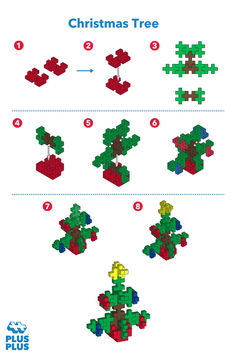 the instructions to make a christmas tree out of legos