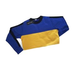 I Saw It First Cropped Color Block Sweatshirt Us Size 8 Royal Blue Yellow Black. Raw Edge Hem. Yellow Color Block Sweatshirt For Fall, Trendy Yellow Long Sleeve Tops, Casual Crew Neck Crop Top With Color Block, Casual Color Block Crew Neck Crop Top, Yellow Long Sleeve T-shirt For Streetwear, Yellow Color Block Long Sleeve Top, Yellow Tops For Fall Streetwear, Yellow Color Block Crew Neck Sweatshirt, Yellow Color Block Cotton Sweatshirt