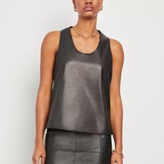 Kirkendoll Is Blessedly Minimal, The Way A Tank Top Ought To Bewith A Scooped Neckline, A Sleek Racerback, And An Easy A-Line Fit. Done In Supple Italian Leather, It’s A Chic Alternative To Its More-Casual Cotton Counterparts And Can Be Styled Just As Easily. Excellent Condition; See Minor Marks Pictured On Back. Classics, Reimagined For The Modern Womanthat’s G. Label. Designed In Close Collaboration With Gwyneth, The Line Is Timeless, Familiar But Fresh-Feeling, And Understatedly Cool. We Place A Premium On Quality And Craftsmanship: The Fit, The Fabric, The Construction. The Pieces Never Try Too Hard. They Are Effortlessthe Kind Of Clothes That Make You Feel Like The Best Ve Fresh Feeling, Try Harder, Kinds Of Clothes, Italian Leather, Modern Woman, Sleek, Womens Tops, Tank Tops, Women Shopping