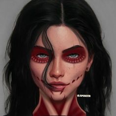 Anime Cosplay Makeup, Anime Makeup, Cool Makeup Looks, Attack On Titan Fanart, Attack On Titan Art, Digital Art Anime, Cosplay Makeup, Anime Oc, Digital Art Girl