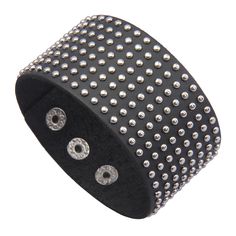 PRICES MAY VARY. 【UNISEX ADJUSTABLE BRACELET】Men's leather cuff bracelet is 9.4”(24CM), easily to adjust a great size for your wrist, 1.6”(4.3CM) wide, Unisex design, More attractive and eye-catching, you will draw in everyone when you wear them. 【MATERIAL】High quality Genuine Leather, exquisite and breathable texture, comfortable punk leather band to wear, even in hot season, you could use this men arm cuff bracelet to show your charm. Brown in color, will give your an amazing visual enjoyment. Adjustable Black Band Punk Cuff Bracelet, Punk Style Adjustable Cuff Bracelet With Rivets, Adjustable Punk Cuff Bracelet With Black Band, Punk Adjustable Cuff Bracelet With Rivets, Adjustable Punk Cuff Bracelet With Rivets, Black Rock Style Wristband As Gift, Adjustable Black Punk Cuff Bracelet, Adjustable Black Cuff Bracelet Punk Style, Black Punk Bangle Bracelets