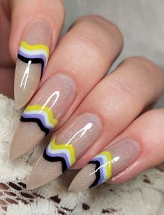 Show your support with nonbinary pride nails that are as bold and vibrant as you are. Picture nails painted in striking yellow, white, purple, and black hues, perfect for celebrating Pride and standing out in the crowd. 💛💜💅 #NonbinaryPride #PrideNailArt #LoveWins Unique Piercings, Social Standards, Nails Painted, Piercing Inspiration