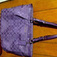 Like New Purple Coach Bag Coach Purple Tote Bag, Coach Purple Bag With Adjustable Strap, Coach Purple Shoulder Bag With Top Carry Handle, Coach Purple Bags For On-the-go, Coach Purple Bag With Top Carry Handle, Coach Purple Bag For Errands, Everyday Purple Coach Bag, Purple Coach, Bags Purple