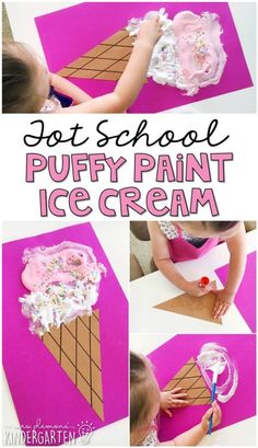 Tot School: Ice Cream - Mrs. Plemons' Kindergarten Puffy Paint Ice Cream, Ice Cream Cone Craft, Summer Preschool Themes, Summer Preschool Activities, Ice Cream Crafts, Cooking Theme, Ice Cream Day