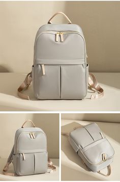 Color: Apricot grey Chic Backpack, Lightweight Backpack, Transparent Bag, Lovely Tops, Aesthetic Women, Woven Bag, Y2k Aesthetic, Chain Bags, Women's Casual