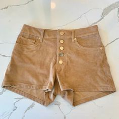 New Without Tags! By Express . Size 4, Xs . Very Soft Faux Suede Shorts . Button-Up Shorts . The Buttons Have Slight Scratching Due To Being In Storage. No Trades!! Tags: Boho , Bohemian , Western , Festival , Spring , Summer , Vegan Suede , Suedette Chic Brown Button-up Bottoms, Trendy Fall Shorts With Button Closure, Chic High Rise Shorts With Button Closure, Casual Brown Bottoms With Buttons, Fall Bottoms With Buttons And Short Length, Fall Bottoms With Buttons In Short Length, Fall Short Length Bottoms With Buttons, Brown High Waist Bottoms With Buttons, High Waist Brown Bottoms With Buttons