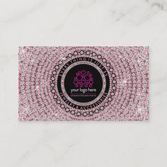 a pink and black business card with the words you've got here