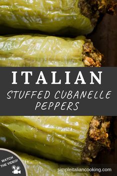 italian stuffed cabbage peppers with text overlay