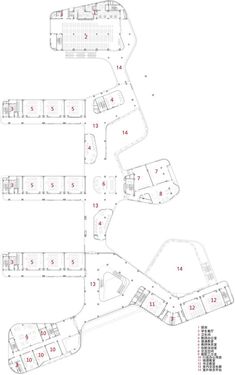 the floor plan for an office building with several floors and two levels, all in different directions