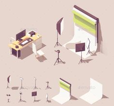 an image of the interior of a studio with lighting and equipment - miscellaneous objects illustrations