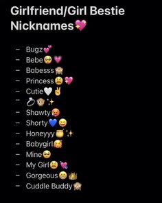 Couple Nicknames Ideas Girlfriend, Wife Contact Name In Phone, Hot Boyfriend Nicknames, Nick Names For Best Friends Girl, Nicknames For Sneaky Link, Gf Nicknames, Couple Nicknames Ideas, Names For Your Girlfriend