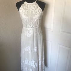 Nwt. Cream Color.Never Worn.Hand Wash Cold.Measurements: Pit To Pit= 15in, Waist Flat= 13in, Length= 43in White Fitted Lined Maxi Dress, White Lined Maxi Dress For Date Night, Cream Lace Maxi Dress For Party, Spring Wedding Midi Dress, Lined, White Floor-length Maxi Dress For Date Night, Ombre Maxi Dress, Violet Dresses, Wrap Maxi Skirt, Striped Maxi