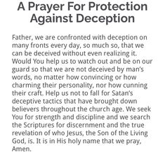 a prayer for protection against deception