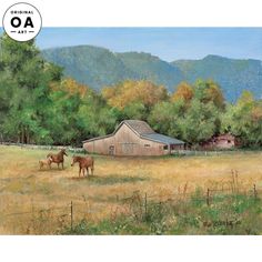 Mountain Ranch—Horses. Ranch Paintings, Ranch Horses, Mountain Ranch, Horse Ranch, Big Project, Horse Farms