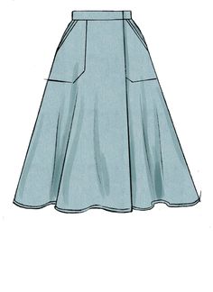 Mccall's Sewing Pattern M7960 Misses' Skirts | Etsy Blue A-line Bottoms With Pockets, A-line Workwear Skirt With Pockets, Workwear Full Skirt With Pockets, Relaxed A-line Skirt With Pockets, Relaxed Fit A-line Skirt With Pockets, Gingham Linen, Skirt Patterns Sewing, Mccalls Sewing Patterns, Sewing Skirts