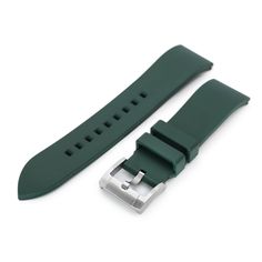 22mm Straight End Green FKM Rubber Quick Release Watch Band |Strapcode Orient Watch, Bar Tool, Rubber Watches, Military Watches, Watch Companies, Leather Watch Strap, Black Rubber, Black Nylons, Military Green