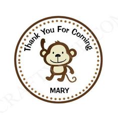 Monkey Cupcake Toppers, Monkey Baby Shower, Monkey Birthday Monkey Party Favors, Monkey Bag, Monkey Cupcakes, Girl Monkey, Monkey Stickers, Monkey Baby Shower, Monkey Gifts, Monkey Birthday, Monkey Girl