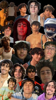 collage of young men with different facial expressions