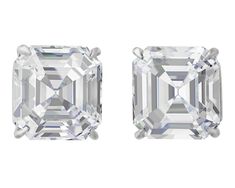 Asscher-Cut Diamond Studs, 14.42 Carats Antique Diamond Earrings, White Diamond Jewelry, Vintage Stud Earrings, Asscher Diamond, Asscher Cut Diamond, Asscher Cut, Gold Diamond Earrings, Expensive Jewelry, Antique Necklace