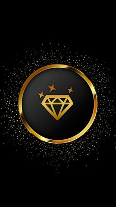 a black background with gold stars and a diamond in the center, on top of it