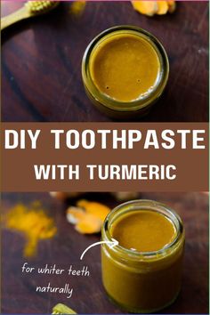 Natural DIY Toothpaste recipe with turmeric for whiter teeth naturally. Homemade dental care with coconut oil, bentonite clay, and essential oil. With ground turmeric or turmeric essential oil. Helps heal cavities (reverse cavities), remineralizes teeth, helps prevent gum disease and whitens teeth. Healthy teeth. Simple recipe. By adding turmeric to your homemade toothpaste, you fight bad bacteria, gently whiten your teeth and soothe inflammations and toothaches! Natural DIY Oral Care.