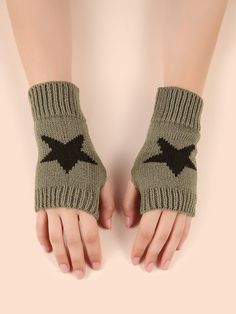 Multicolor  Collar  Fabric  Fingerless Gloves Embellished   Women Accessories Short Gloves, Crochet Fingerless Gloves, Fingerless Gloves Knitted, Shein Outfits, Mia 3, Wrist Warmers, Knitted Gloves, Knit Hat