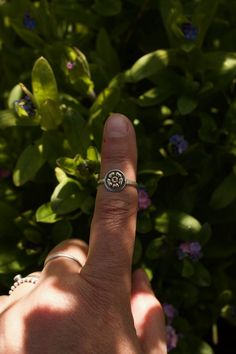 Dainty Silver Brass Rings, Silver Dainty Brass Rings, Poppy Ring, Ladybug Jewelry, Botanical Ring, Flower Band, Silver Stacking Rings, Forget Me Not, Handcrafted Rings