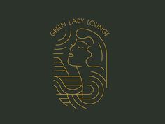 the logo for green lady lounge, which features an image of a woman's face