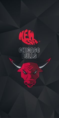 the chicago bulls wallpaper is shown in black, red and white colors with an angry bull