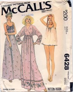 Vintage Mccall's Sewing Pattern 6428 Misses' Wrap - Etsy Lingerie Pattern, Lingerie Patterns, Easy Wrap, Paper Sewing Patterns, Mccalls Sewing Patterns, Easy Sewing Patterns, Pattern Ideas, Mccalls Patterns, Nightgowns