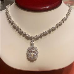 Silver Necklace With White Cz Stones Heavy Necklace, Fantasy Jewelry, Cz Stone, Womens Jewelry Necklace, Silver Necklace, Jewelry Necklaces, Women Jewelry, Necklaces, Stone