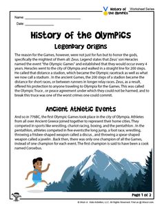 the history of the olympics with an image of a man running in front of mountains