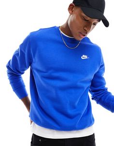 Sweatshirt by Nike Act casual Crew neck Long sleeves Nike embroidery on front Regular fit Blue Crew Neck Sweatshirt For Spring, Blue Crew Sweatshirt For Spring, Nike Crew Neck Tops For Winter, Nike Crew Neck Top With Ribbed Cuffs, Spring Nike Crew Neck Sweatshirt, Nike Long Sleeve Tops With Ribbed Cuffs, Blue Crew Neck Spring Sweatshirt, Nike Blue Sweatshirt For Spring, Nike Blue Tops For Fall