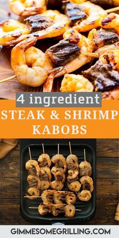 grilled shrimp and shrimp kabobs with text overlay