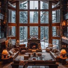 Mountain Lake Lodge Elegant Scenic Art Print Cabins In Winter, Mountain Home Interiors Cozy Cabin, Rustic Lake Cabin, Home Interior Design Cozy, 2024 Home Decor Trends, Lodges Design, Cozy Home Library, Mountain Dream Homes, 2024 Bedroom