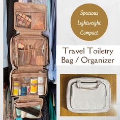 the travel toiletry bag / organizer is organized