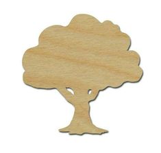 a wooden cutout of a tree