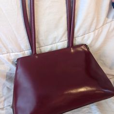 Furla Burgundy Leather Tote With Side Zipper Expansion Detail. Excellent Condition. Original Msrp $398 Furla Bags, Leather Tote, Side Zipper, Side Zip, Siding, Bag Lady, Zipper, Leather, Red