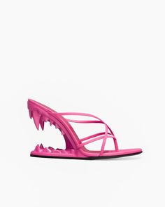 US $36.00  76%de réduction | Sandales à talons hauts pour femmes, chaussures à bout rond et ouvert, Design de mode, pour boîte de nuit, été Mule Sneakers, Pink Accessories, Shoes Pink, Shoe Boot Sandals, Silver Shoes, Sandals Women, Thong Sandals