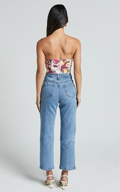 Elizabeth Top - Strapless Corset Crop Top in Dahlia Dusk Floral | Showpo USA Top Strapless, Strapless Corset, Corset Crop Top, Dahlia, Crop Top, Crop Tops, Floral