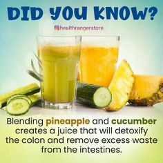 a poster with cucumbers and juice on it that says, did you know?