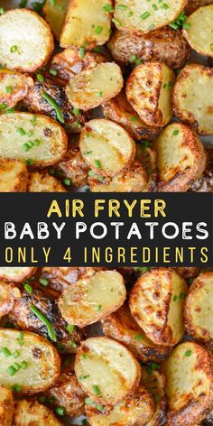 These four ingredient Air Fryer Baby Potatoes are perfectly crispy on the outside, and soft and tender on the inside! You can have the perfect crispy little red potatoes in as few as 12 minutes! Air Fryer Baby Red Potatoes, Tiny Red Potatoes Recipe, Baby Potatoes In Air Fryer, Air Fryer Baby Potatoes, Potatoes In Air Fryer, Baby Potato Recipes, Red Potato Recipes, Air Fryer Baked Potato